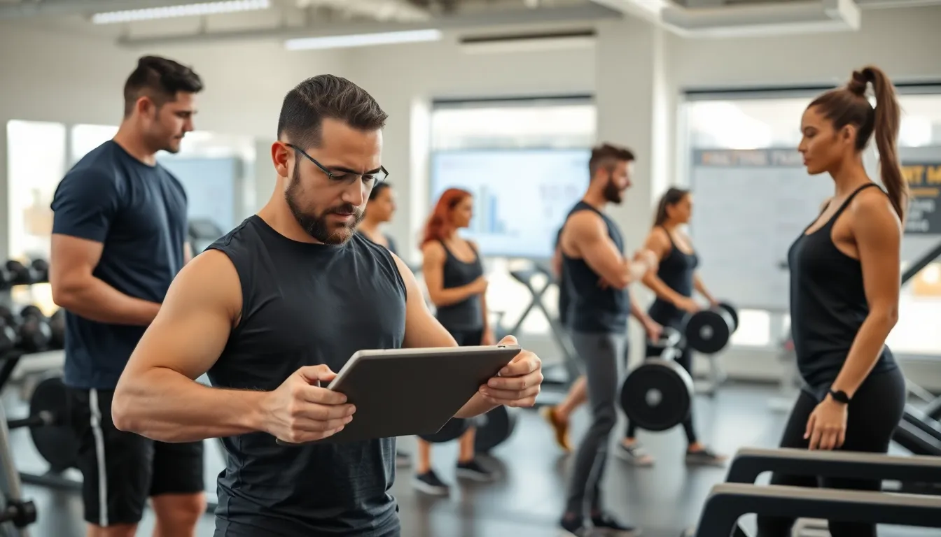 Personal trainers coaching clients in a modern Perth gym.