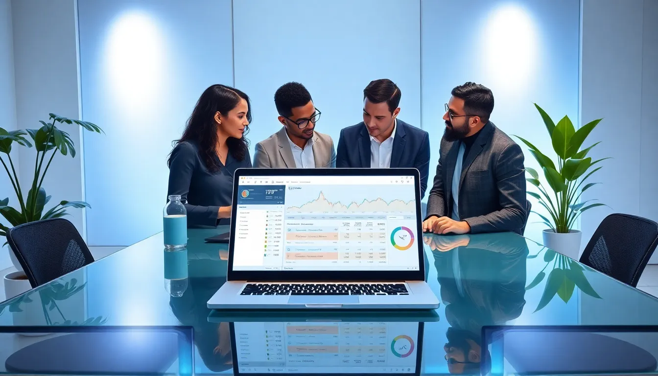 diverse team discussing cryptocurrency in a modern office.