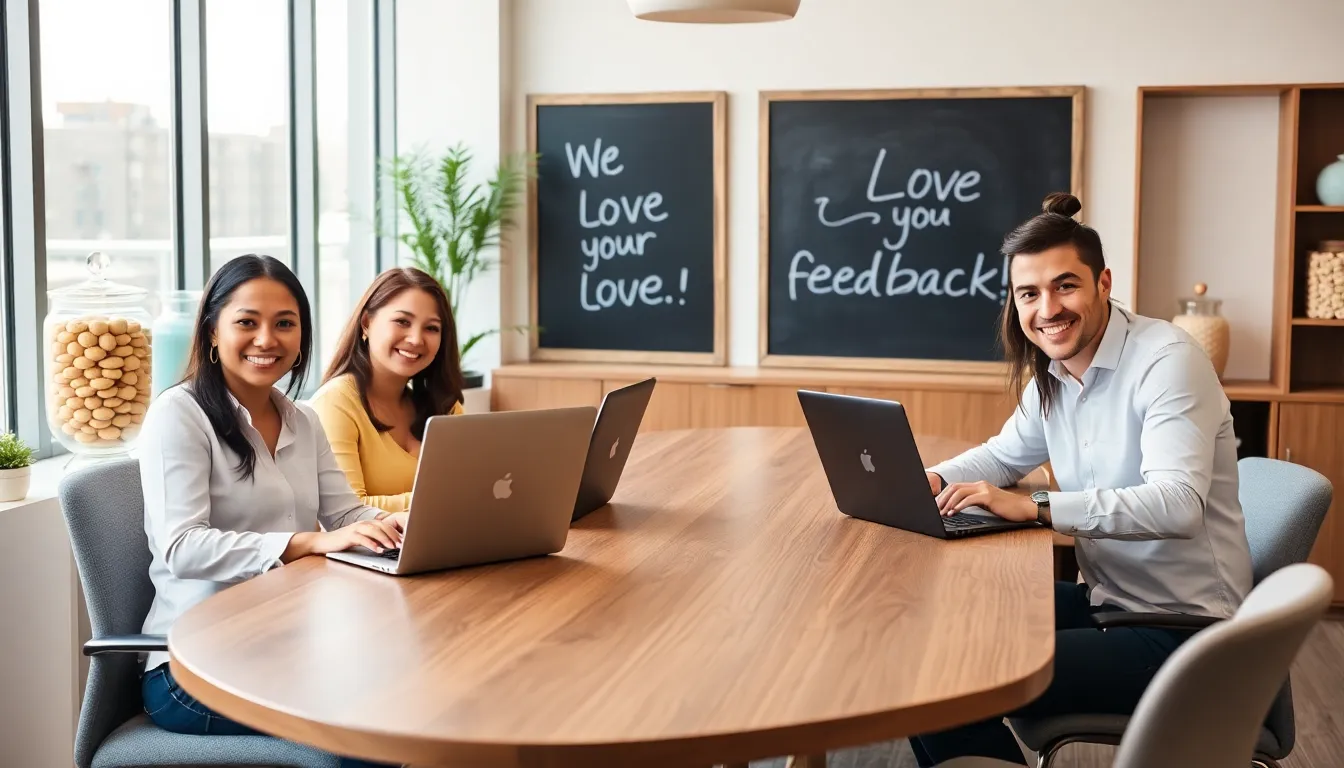 diverse team in a professional office responding to customer inquiries.