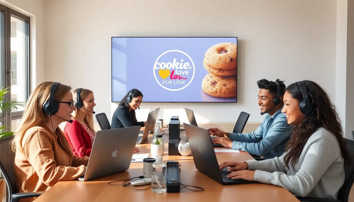 diverse team assisting customers in a bright, modern office.