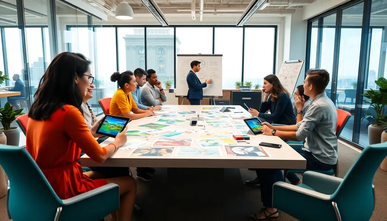 diverse team innovating in a modern office for Imagineer Games.