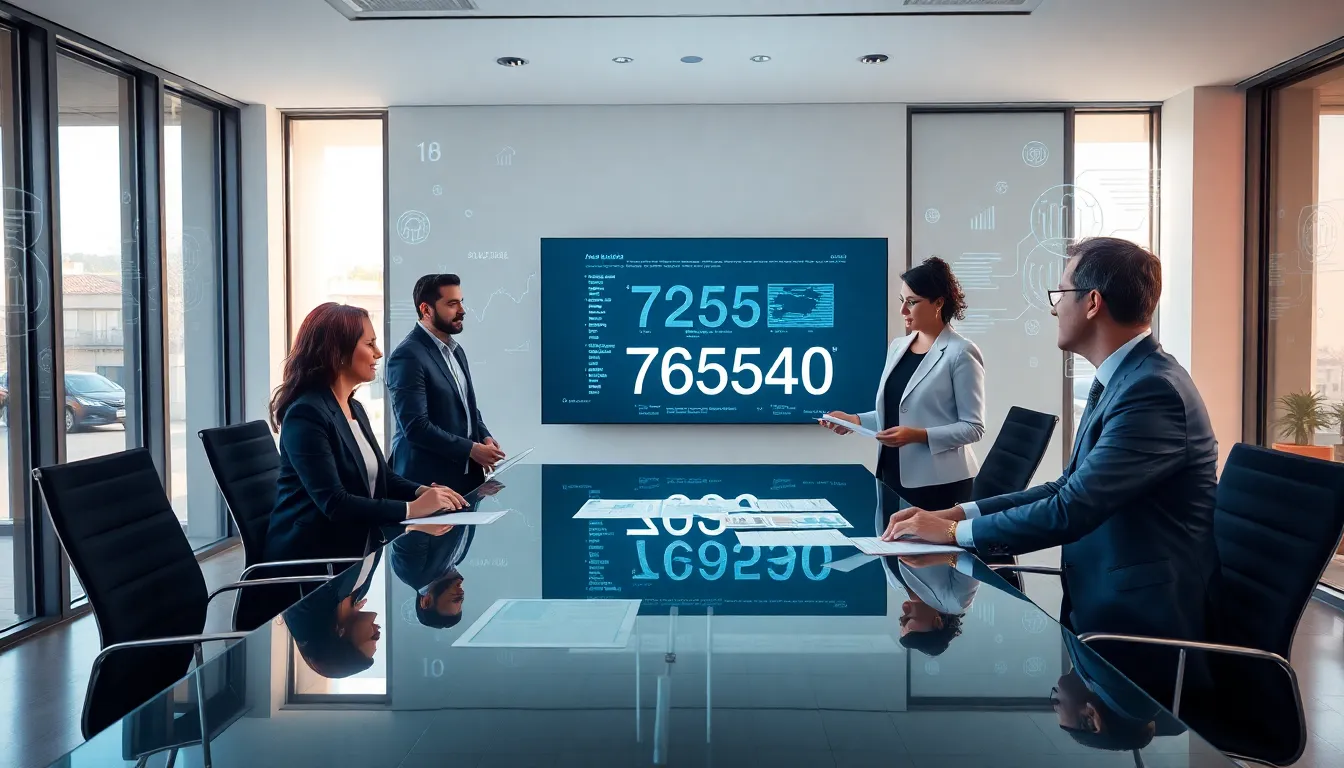 diverse team discussing data significance in a modern office.
