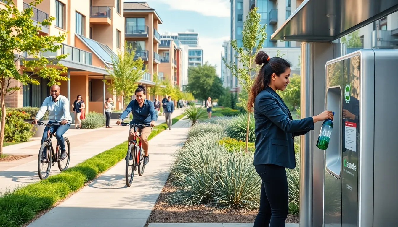 professionals promoting sustainable living in an urban setting.
