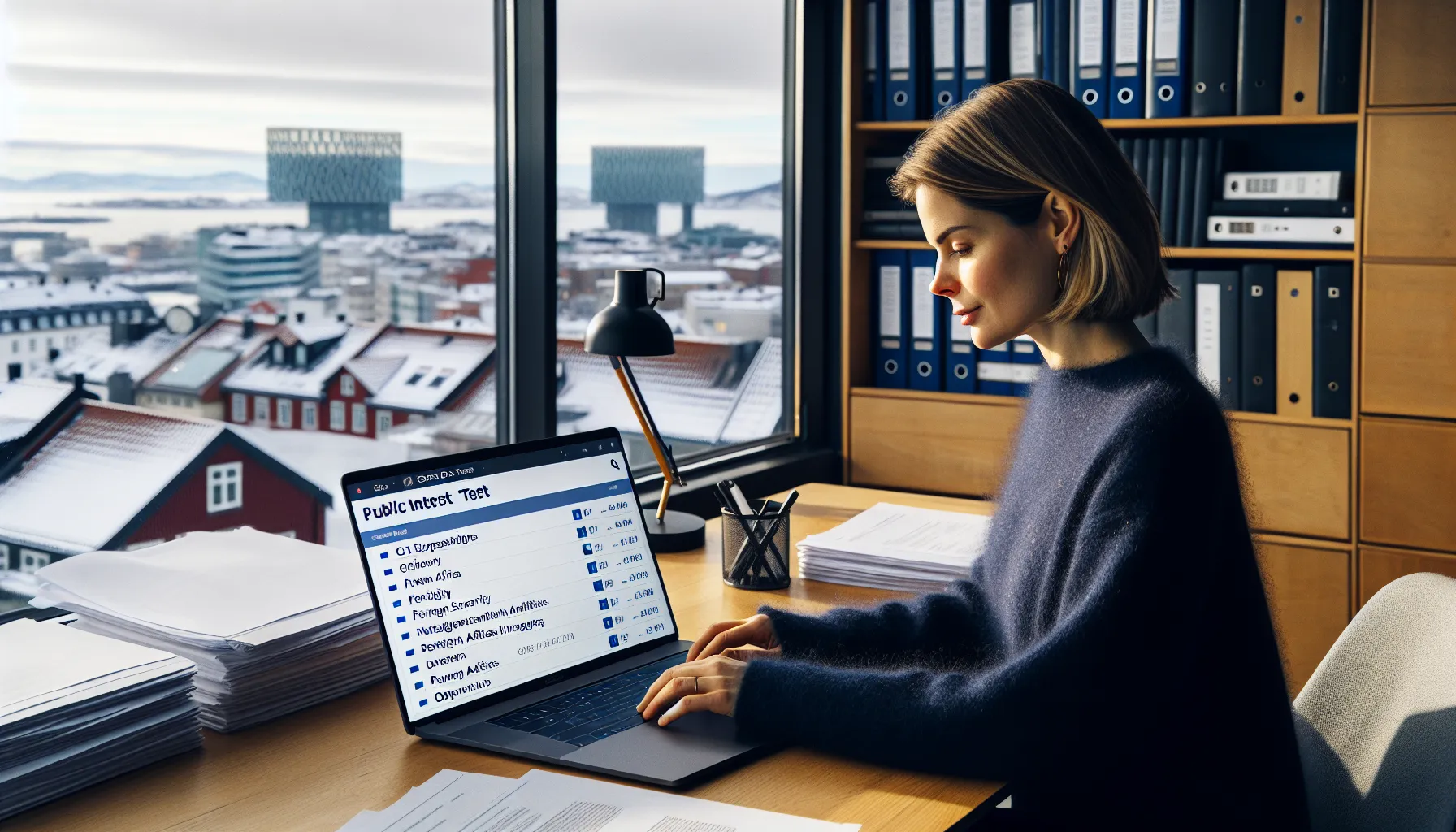 Hvordan fungerer offentlig innsyn i andre europeiske land? 2 Norwegian professional reviews european open data portals and transparency rules on laptop.