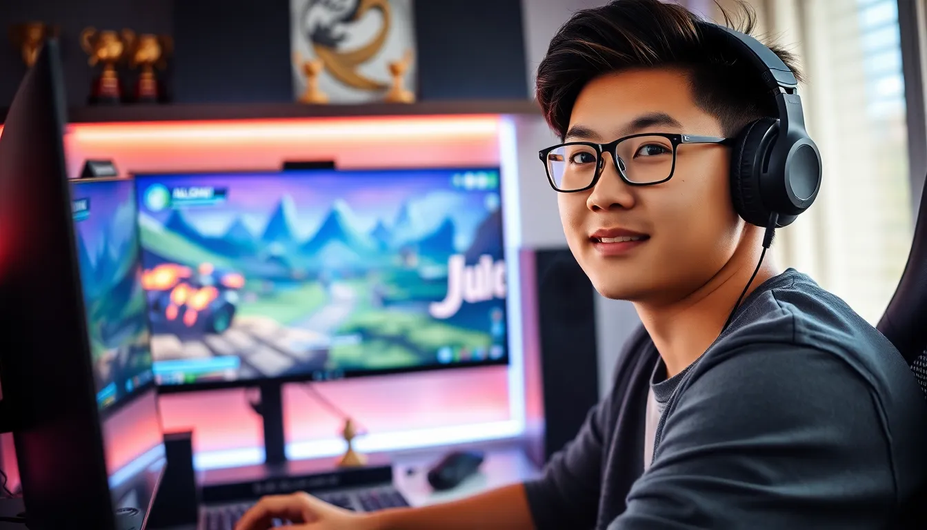 young gamer immersed in Valorant gameplay in a modern setup.