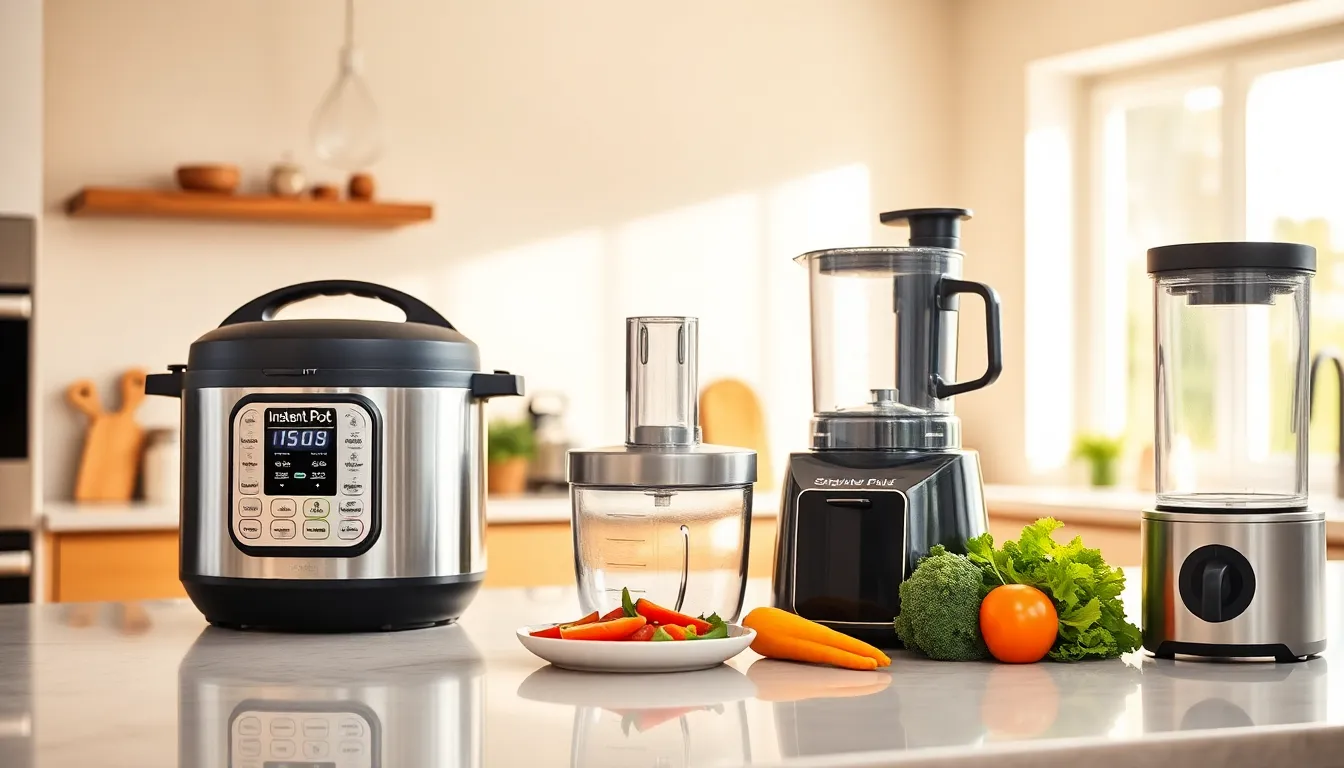 modern kitchen filled with useful gadgets for home cooking.