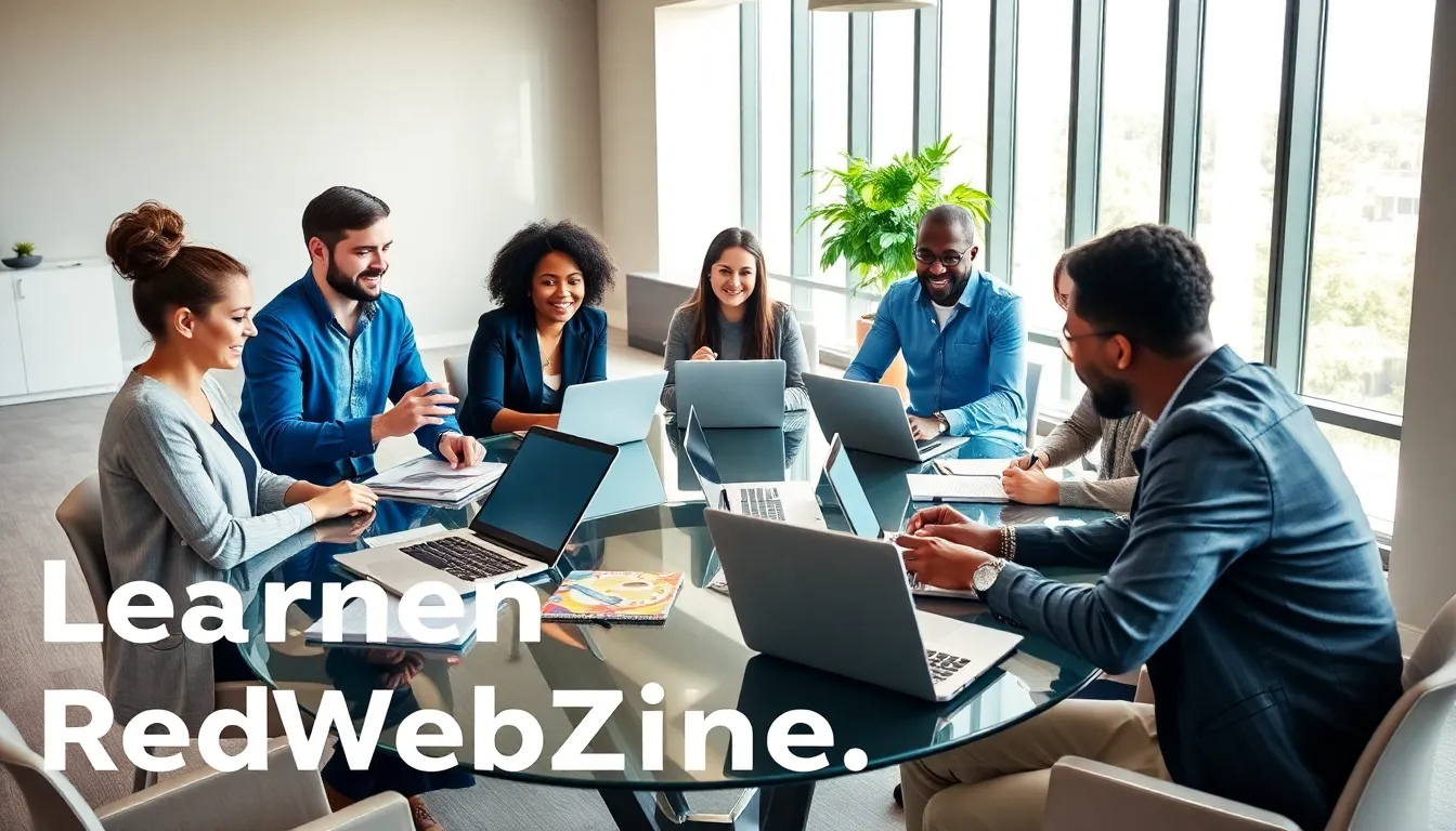 diverse team collaborating in a modern office setting.