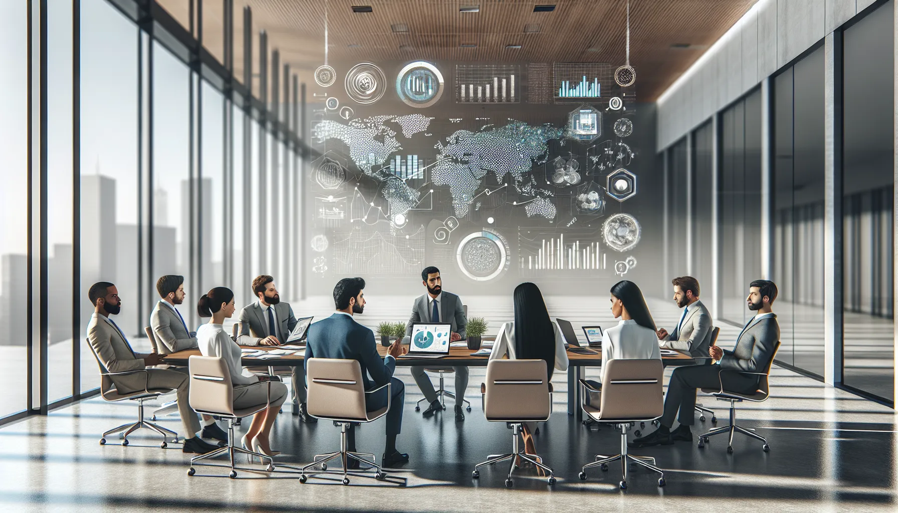 diverse professionals collaborating in a modern office on data security challenges.