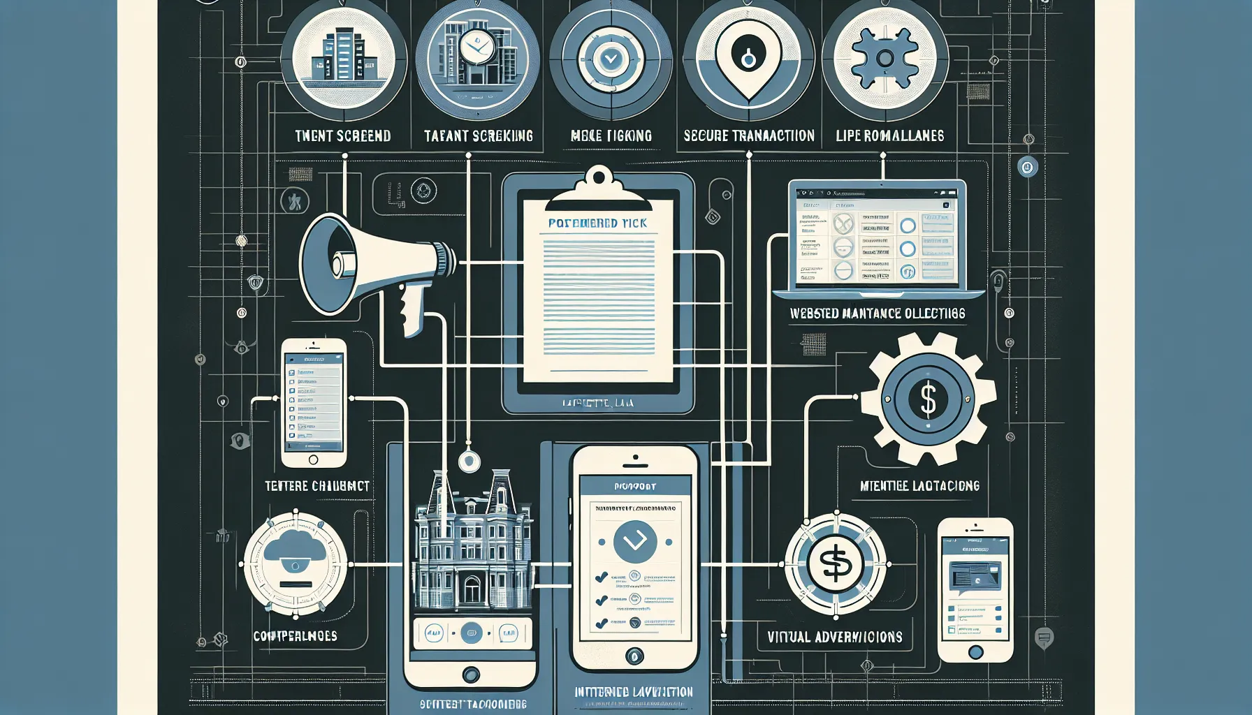 process infographic showing tech tools for Lafayette rent management