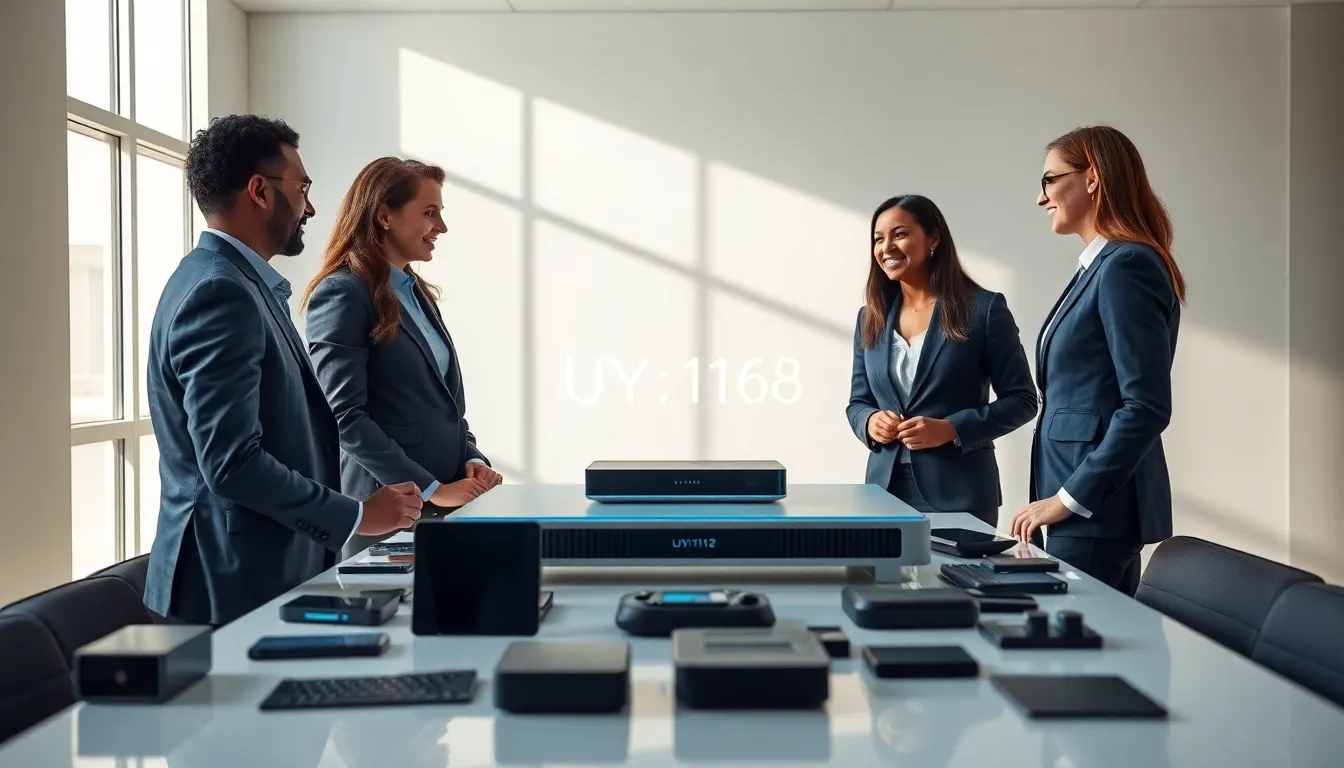 diverse team discussing Ауш116 in a modern office setting.