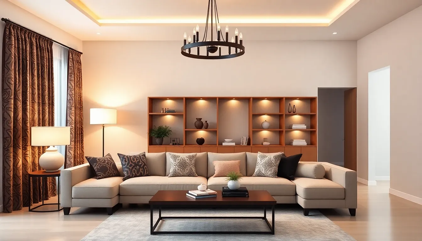 modern living room demonstrating design and decor principles.