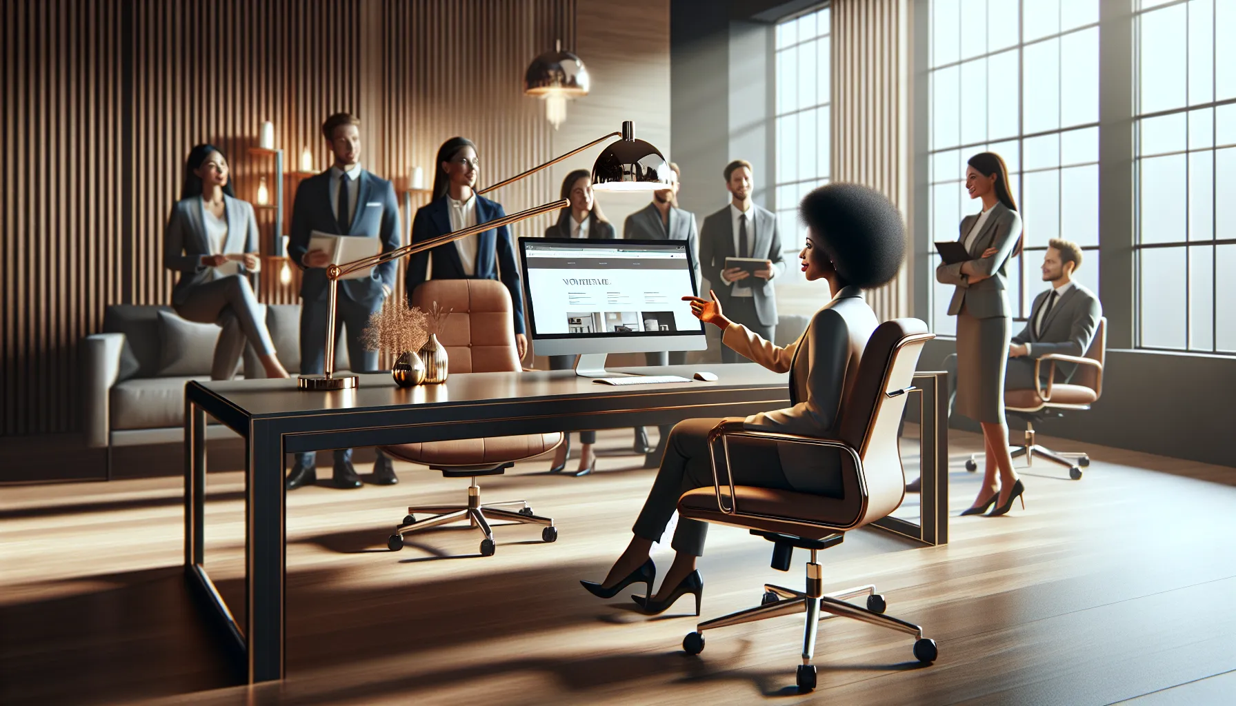 workspace showcasing Thiramala website with diverse professionals collaborating.