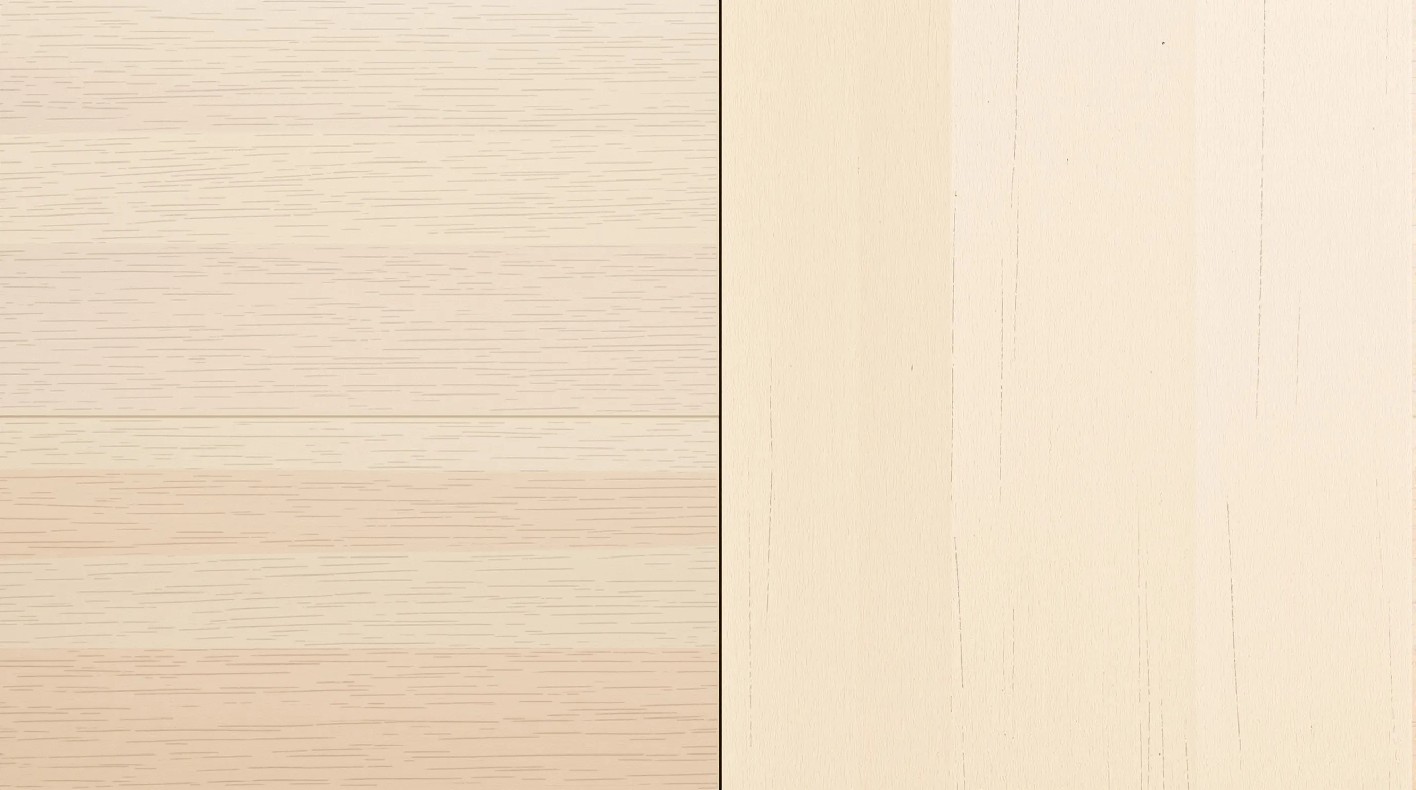 Wooden floor panel showing worn and restored halves in minimal style.