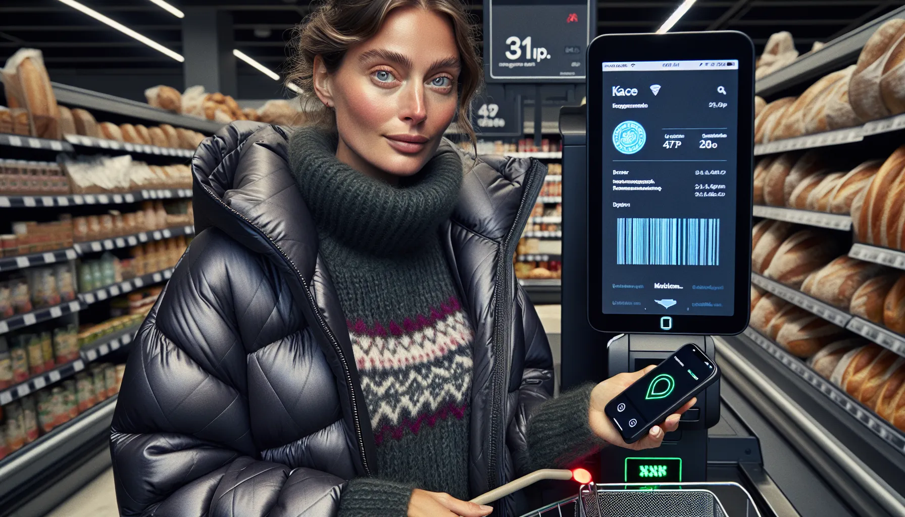 De beste appene for å holde oversikt over medlemsfordeler 2 Woman scans digital membership card at norwegian self-checkout, phone shows expiring points.