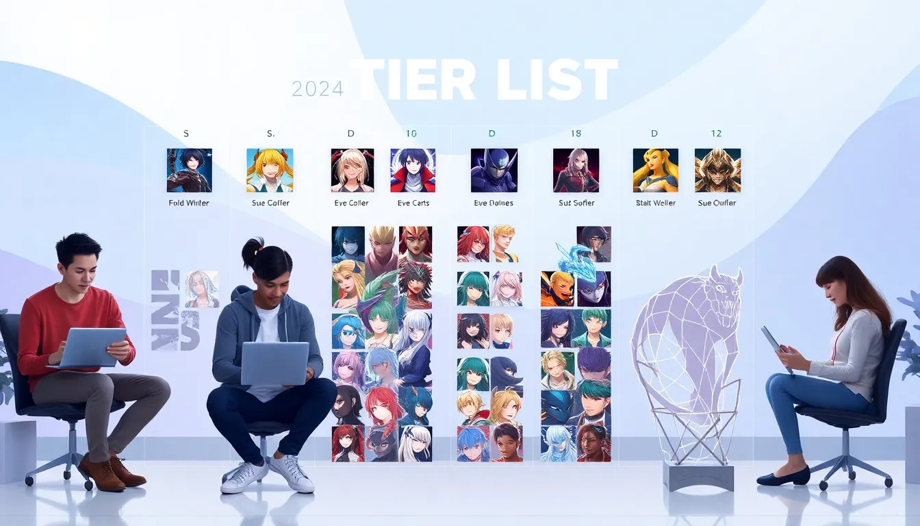 gamers discussing the Genshin Impact tier list in a modern workspace.