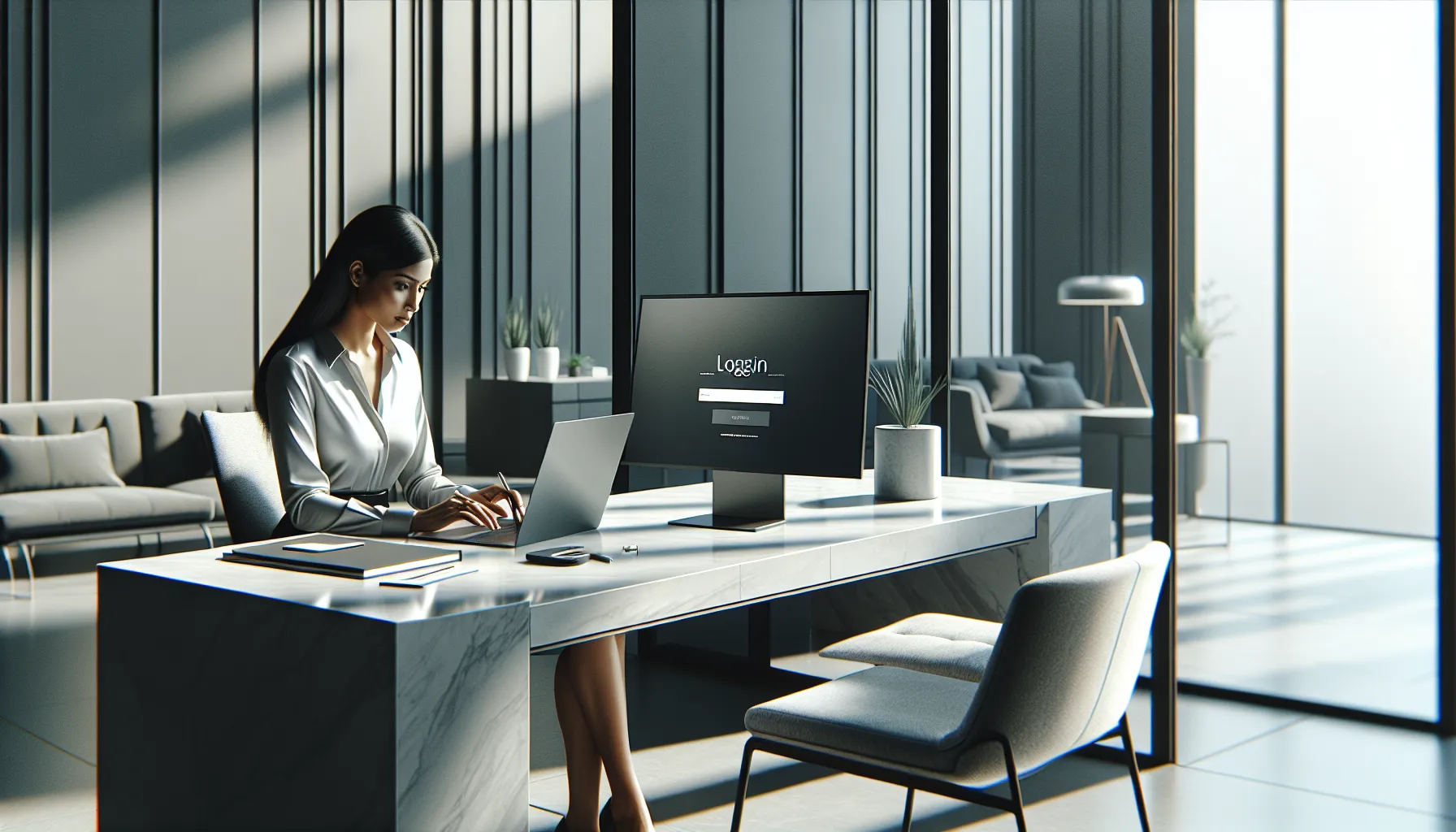 person logging into cplsetu.cadilapharma.in in a modern office.