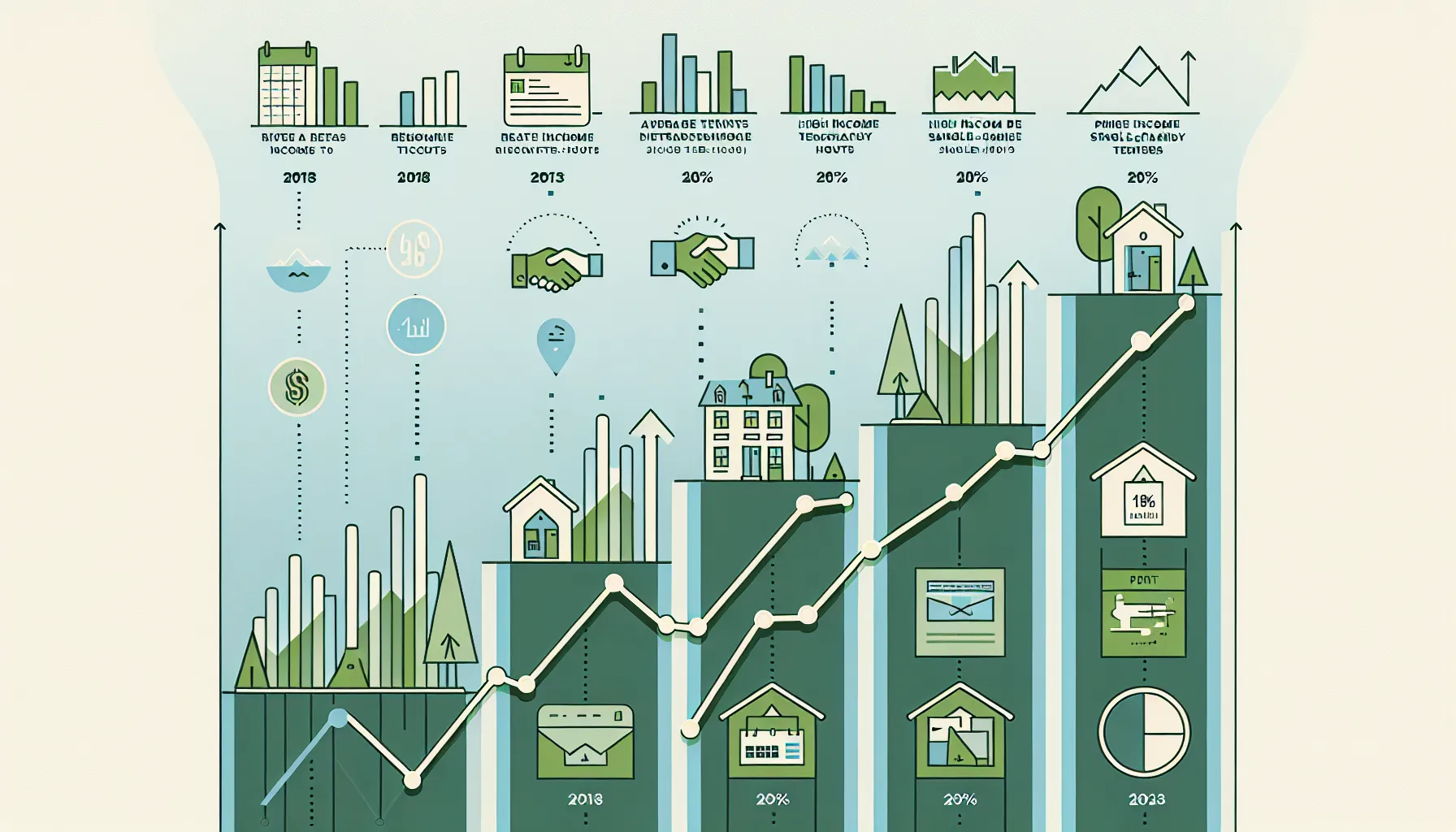 A timeline showing steady rental income growth in Orinda from 2018 to 2023.