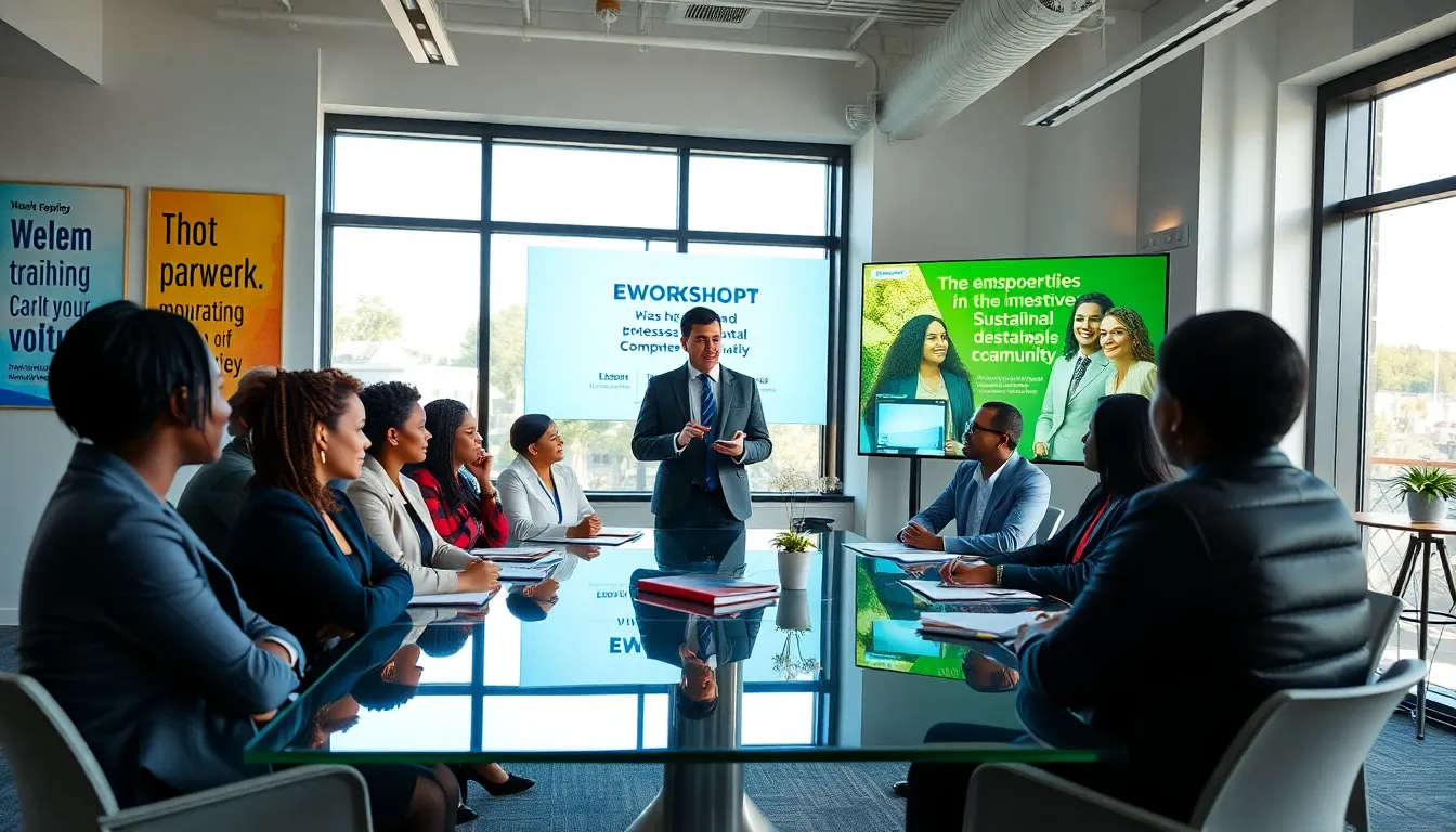 diverse professionals in a workshop focused on empowerment and community development.
