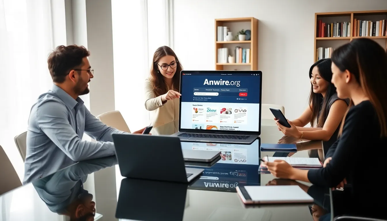 professionals collaborating in a modern workspace on Anwire.org content.