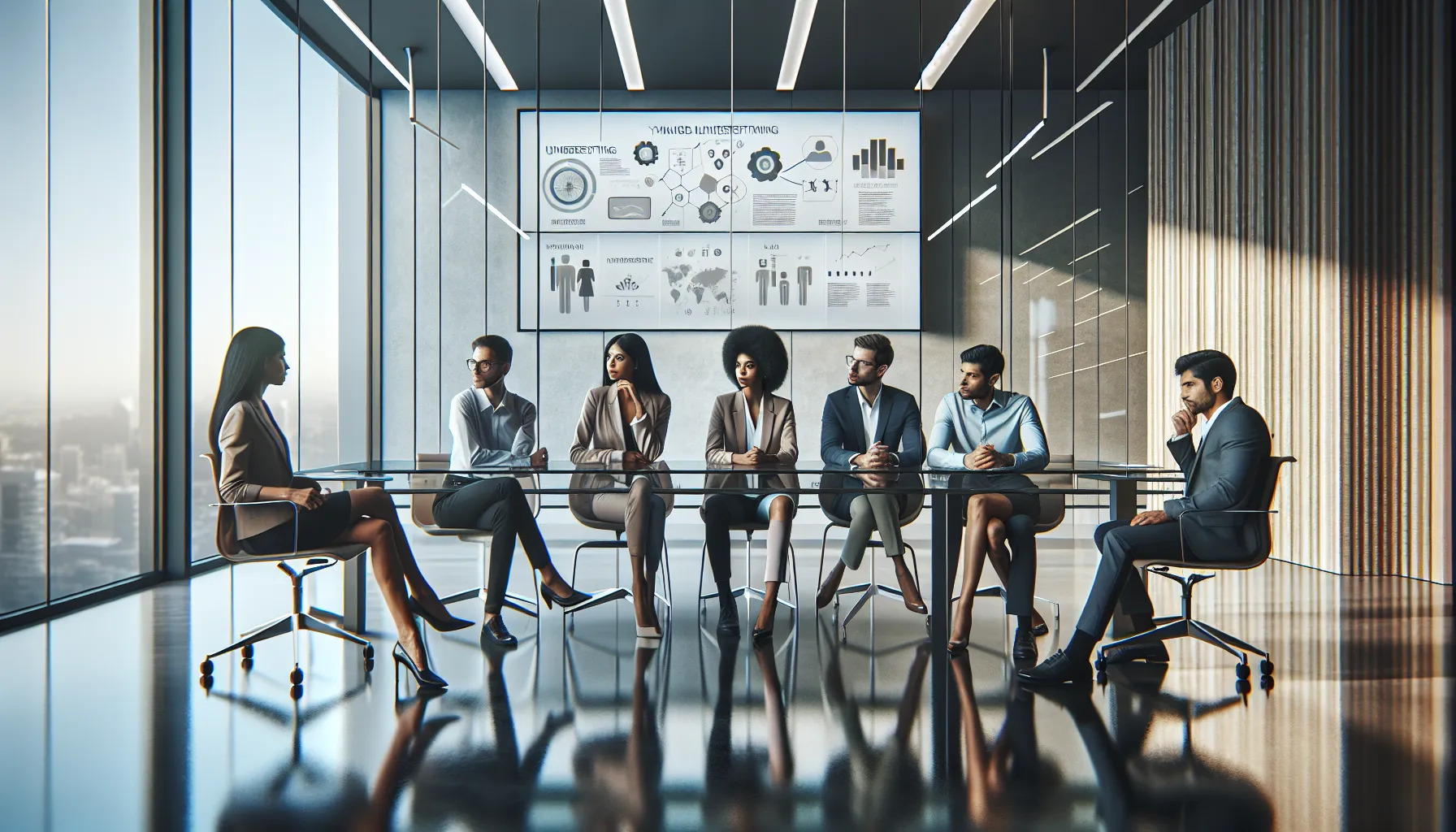 diverse professionals discussing challenges of yvaxfeva in a conference room.