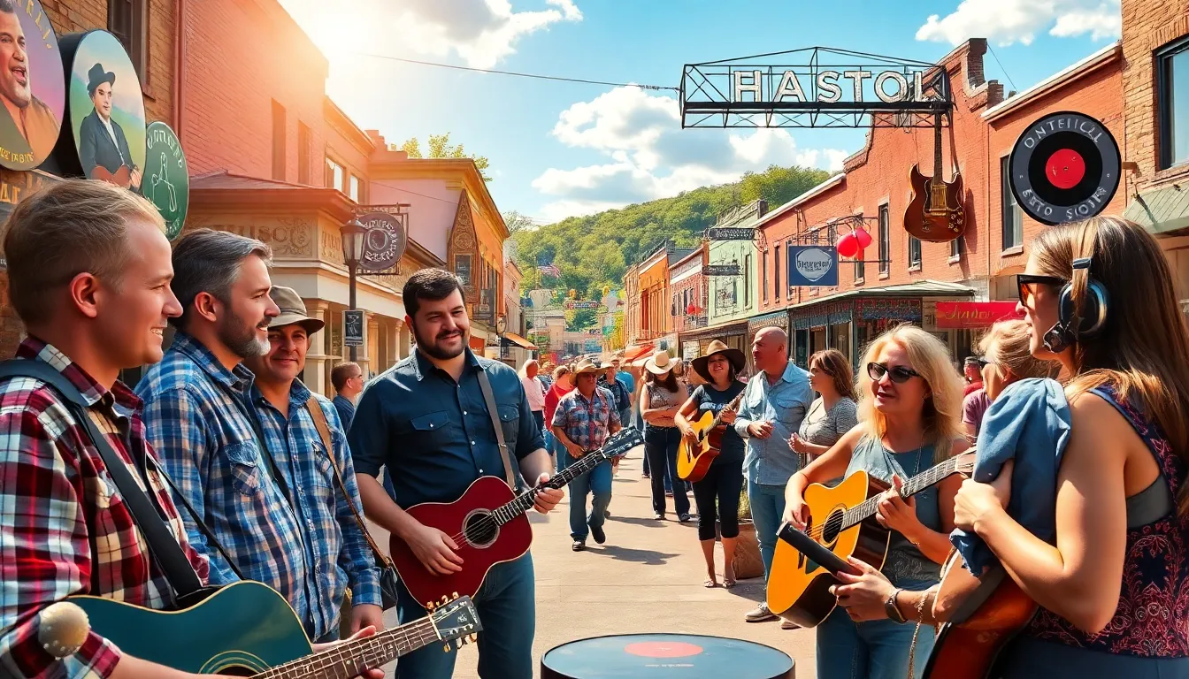 diverse people and vintage music memorabilia in Bristol's lively cultural scene.