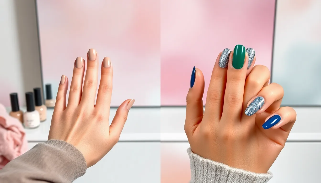 a showcase of trending fall nail colors with elegant and bold designs.