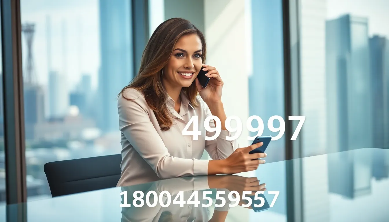 professional woman on a call in a modern office.