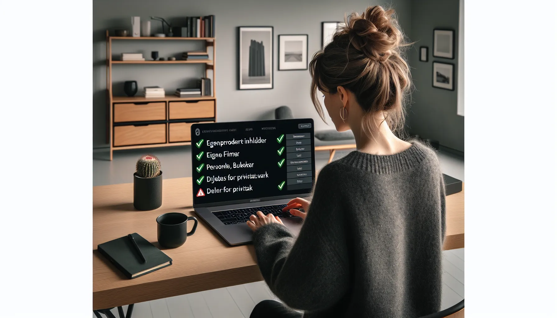Norwegian adult making a legal, encrypted backup with allowed and forbidden files.