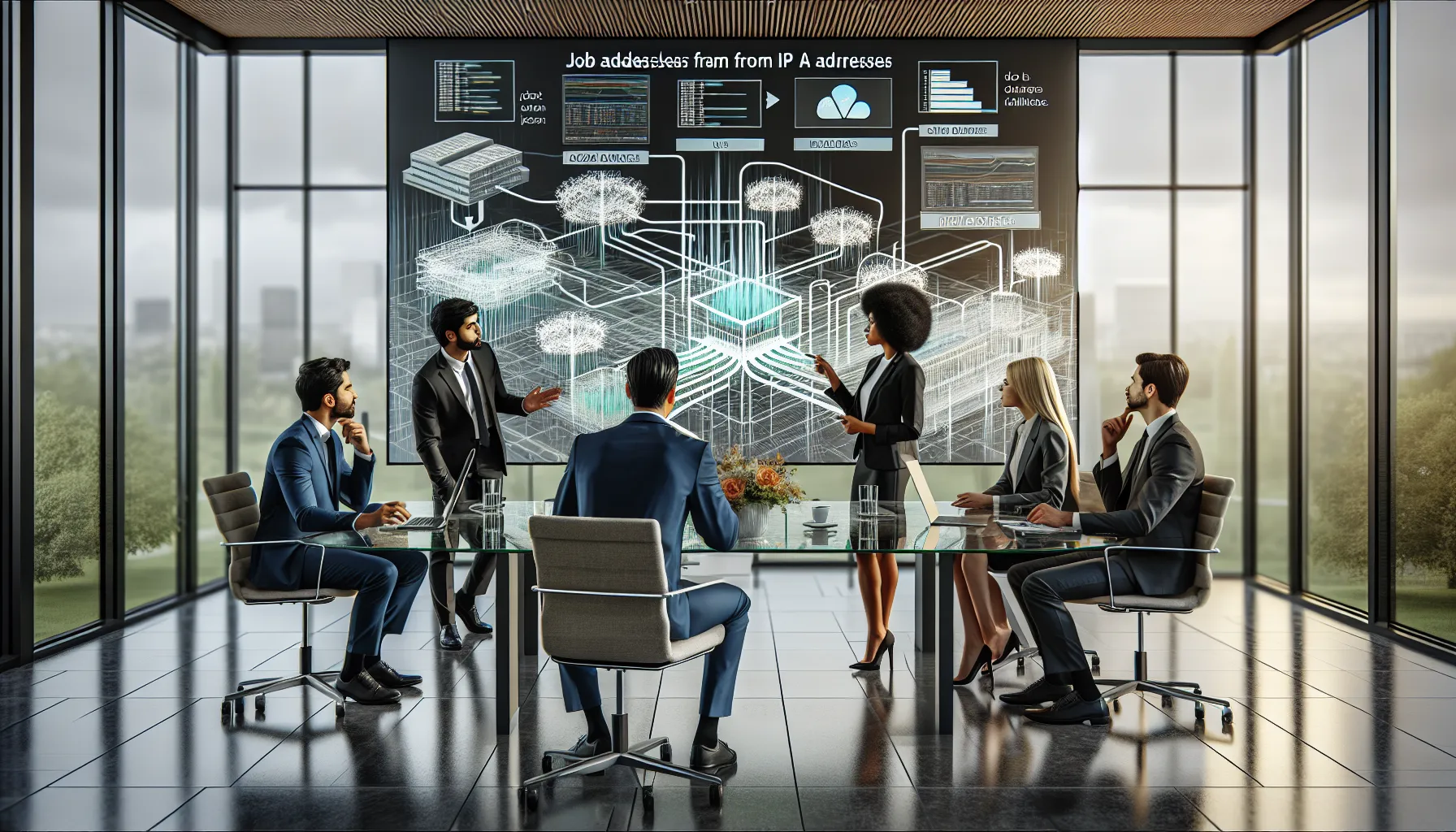 IT professionals discussing UIO processes in a modern office setting.