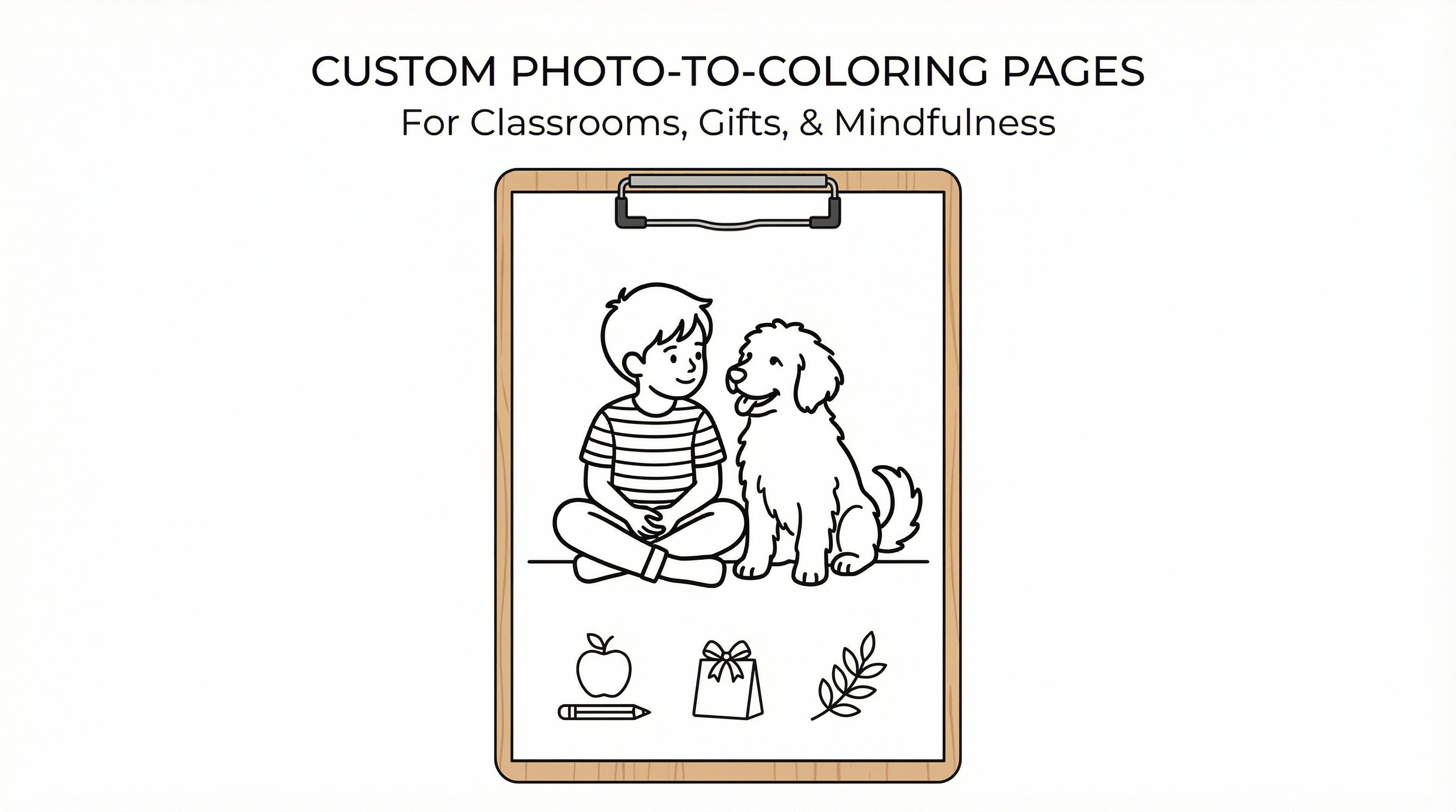 custom coloring page from a personal photo for class or gifts