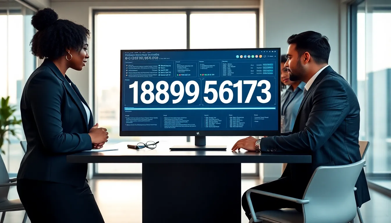 diverse professionals collaborating over data in a modern office.