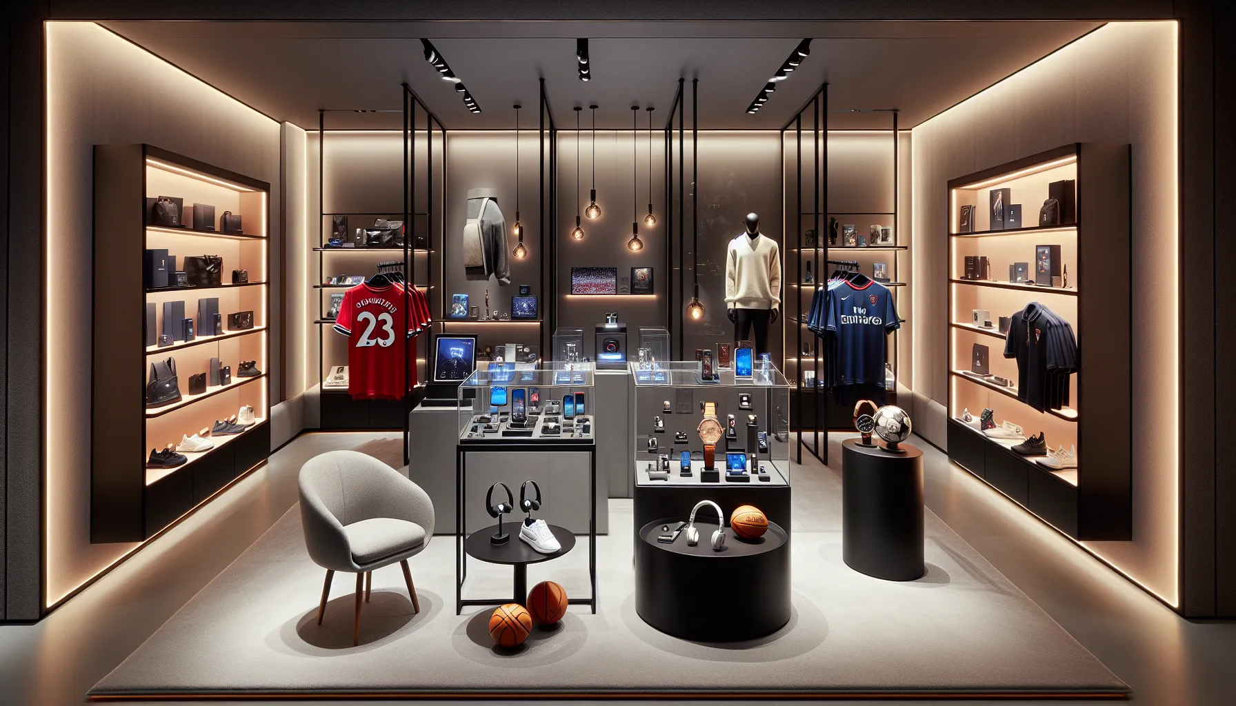 Showroom featuring a variety of popular gifts for men.