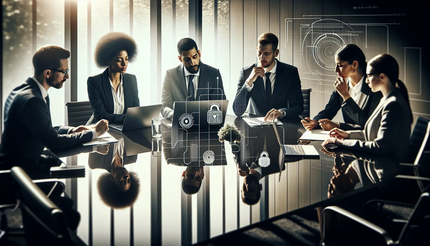 diverse team discussing yuurifps implementation in a modern office.