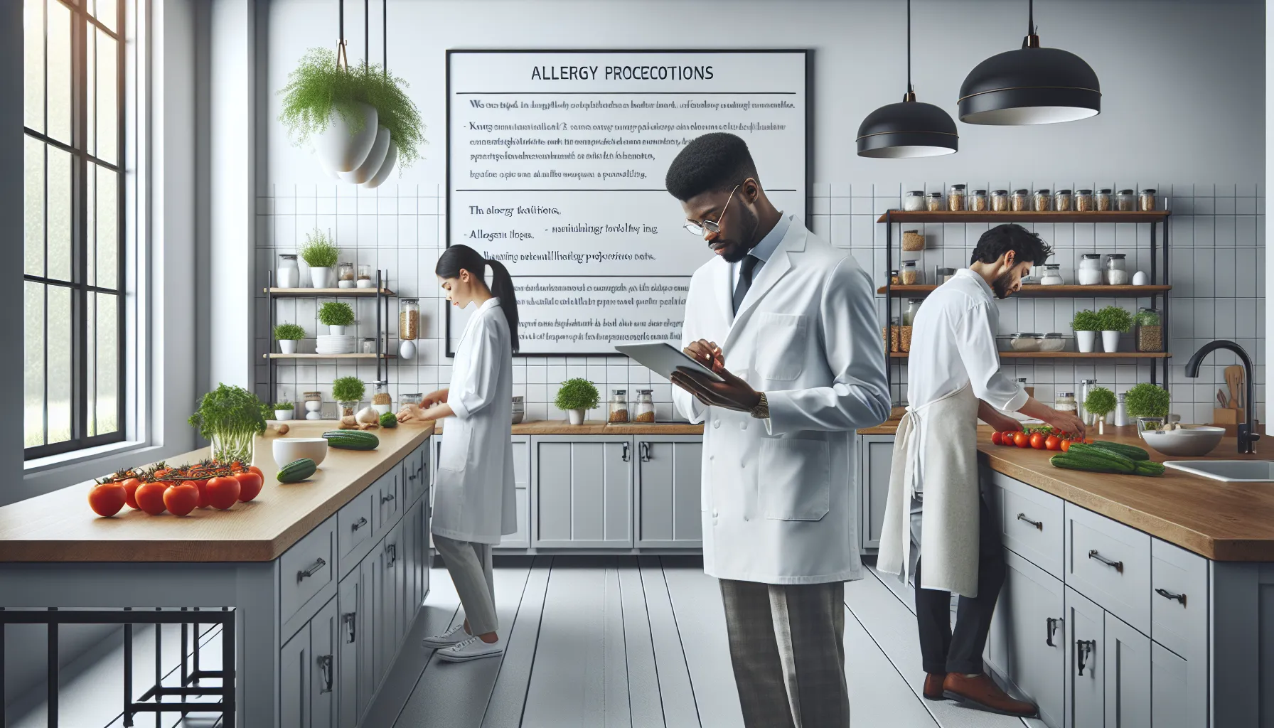 professionals inspecting jalbite in a modern kitchen.