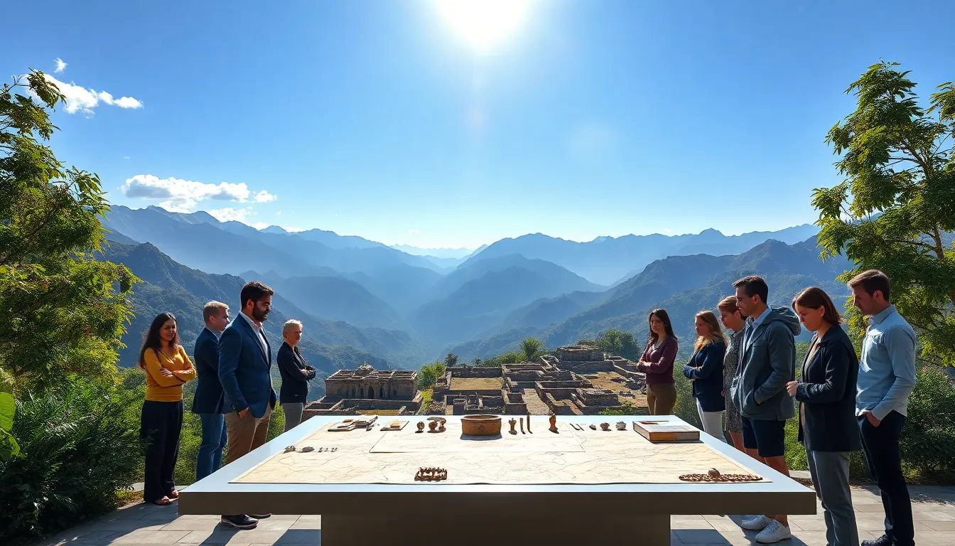 historians exploring the historical landscape of Bhaksunda.