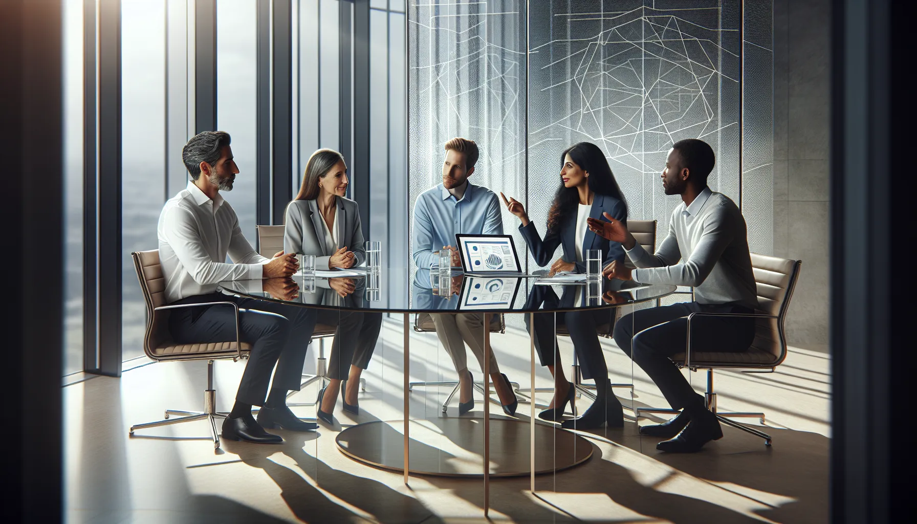diverse team discussing workplace conflict resolution in an office.