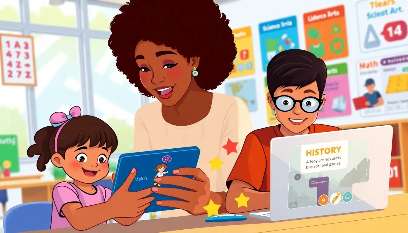 diverse group playing Imagineer Games in a modern classroom.