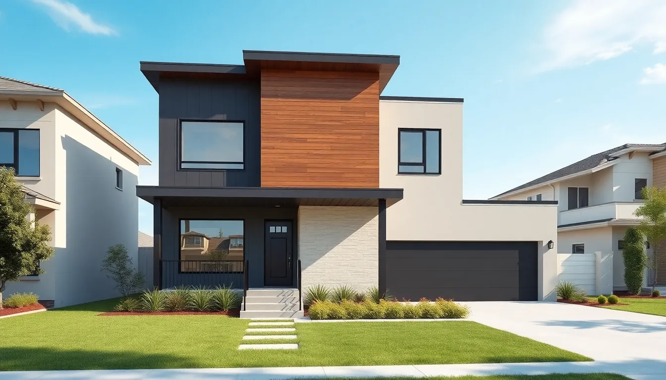 modern residential exterior highlighting Drhomey design principles.