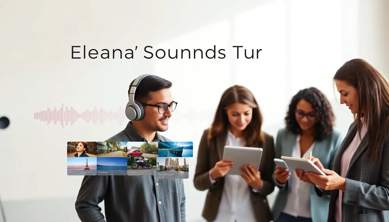 Elena's Sounds Tour showcased on a modern webpage interface.