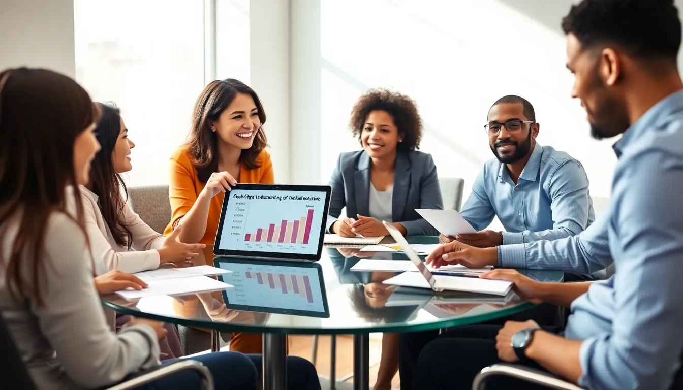 professionals discussing short-term disability insurance in a modern office.