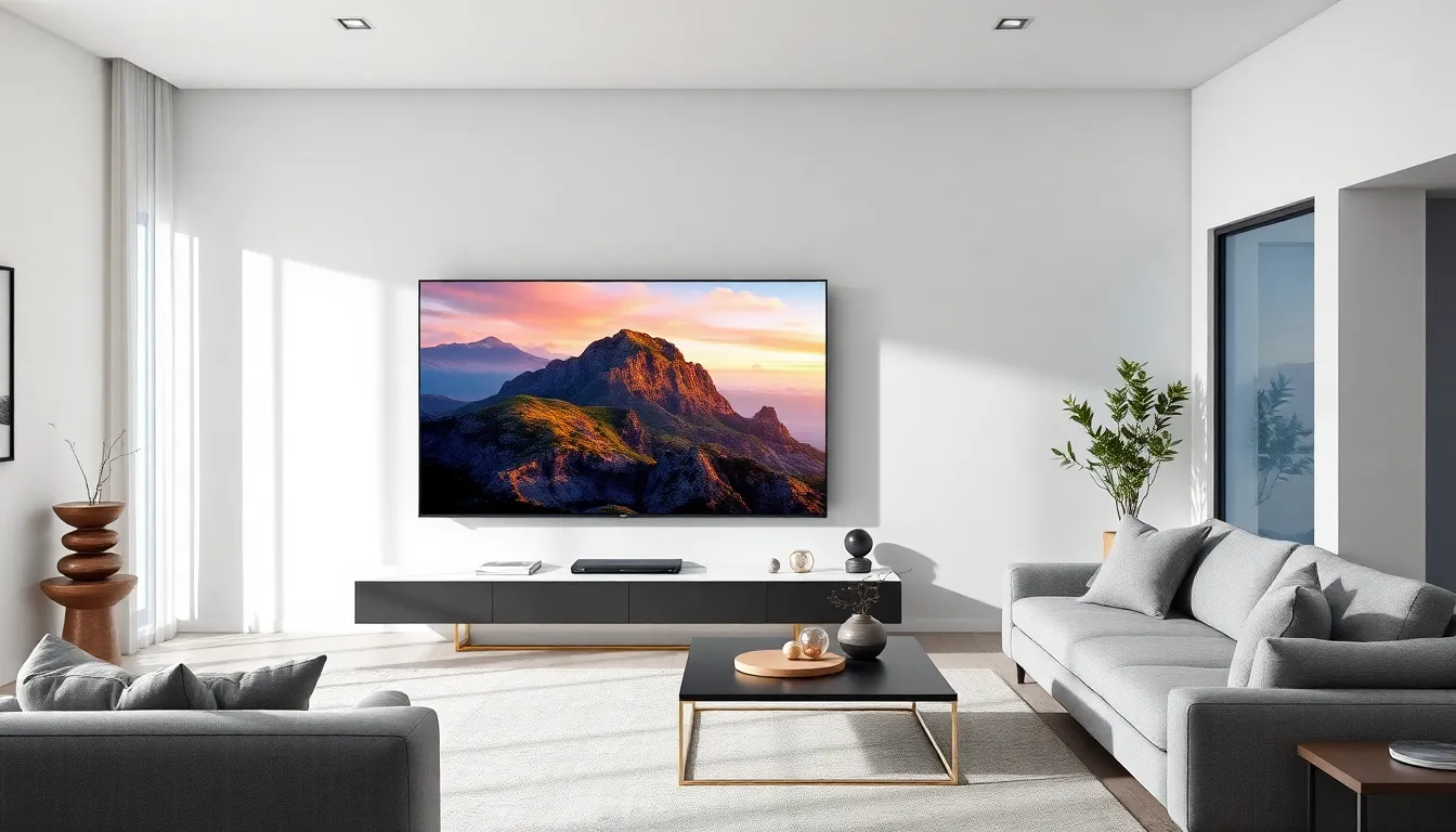 Rimiot501 TV in a modern living room displaying vibrant 4K imagery.