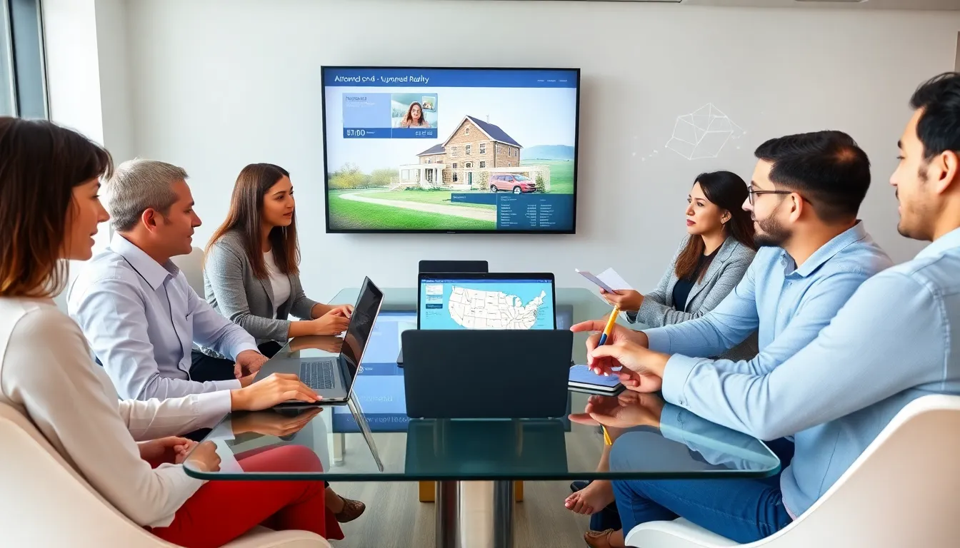 diverse real estate team discussing innovative property solutions.