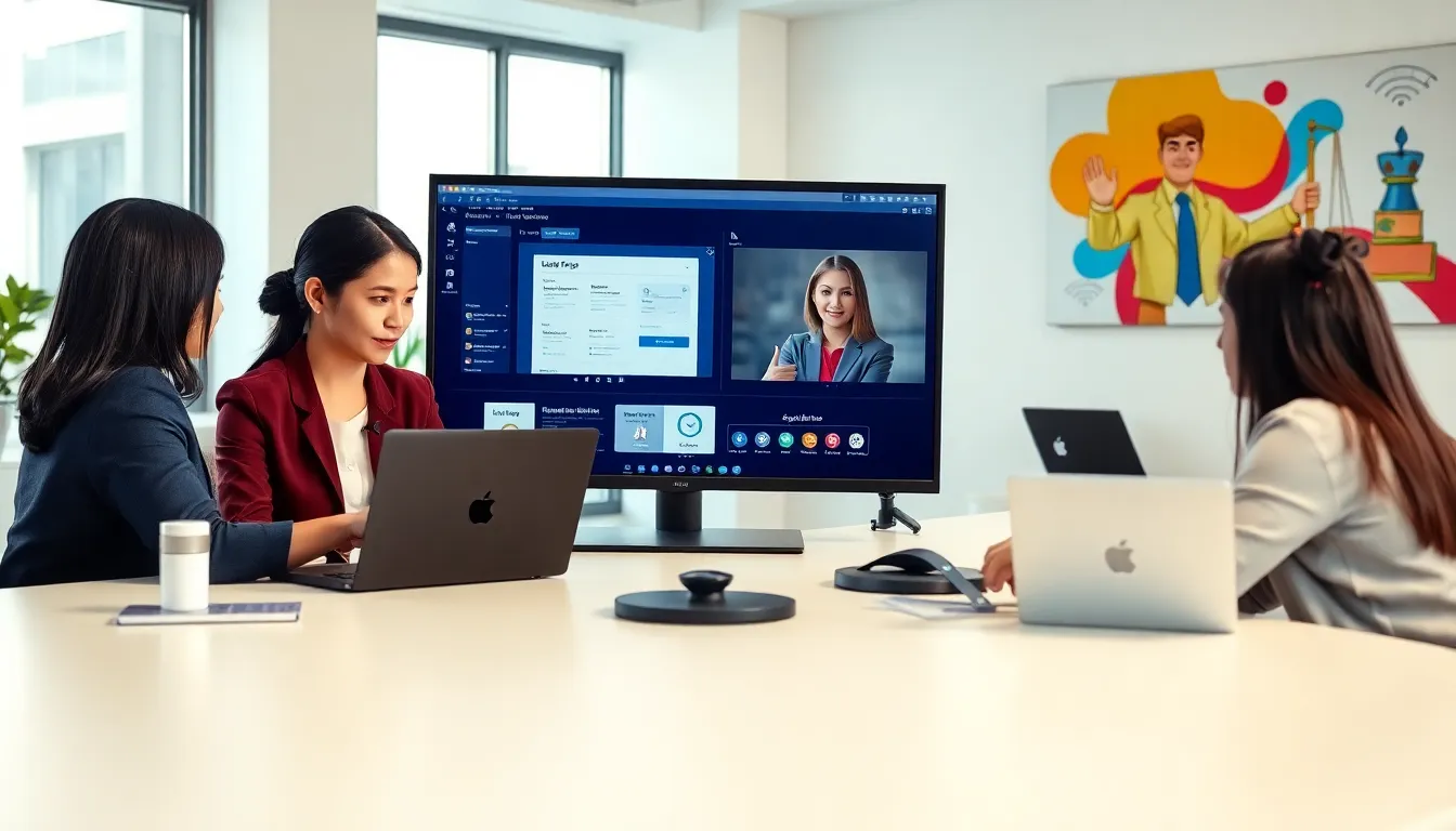 diverse remote legal tech team collaborating in a modern workspace.