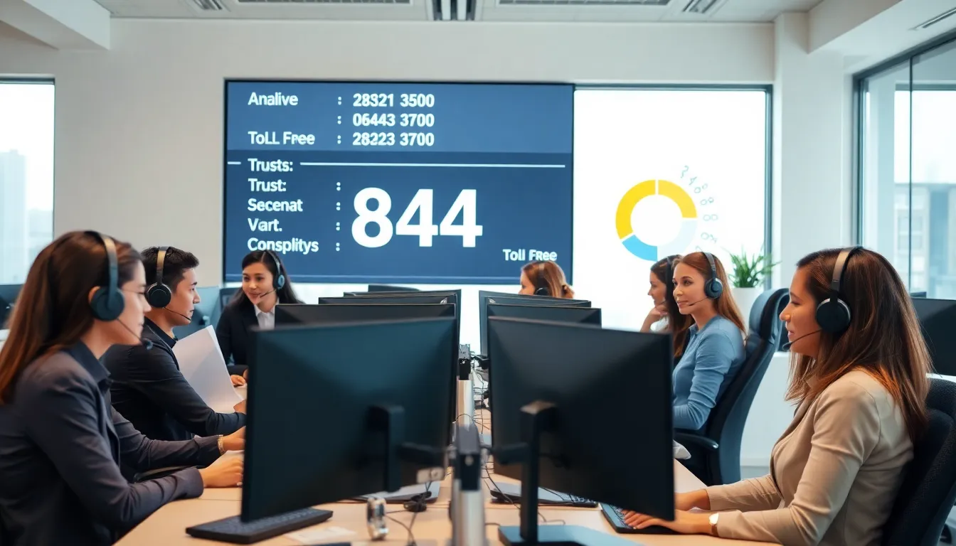 diverse customer service team in a modern call center.