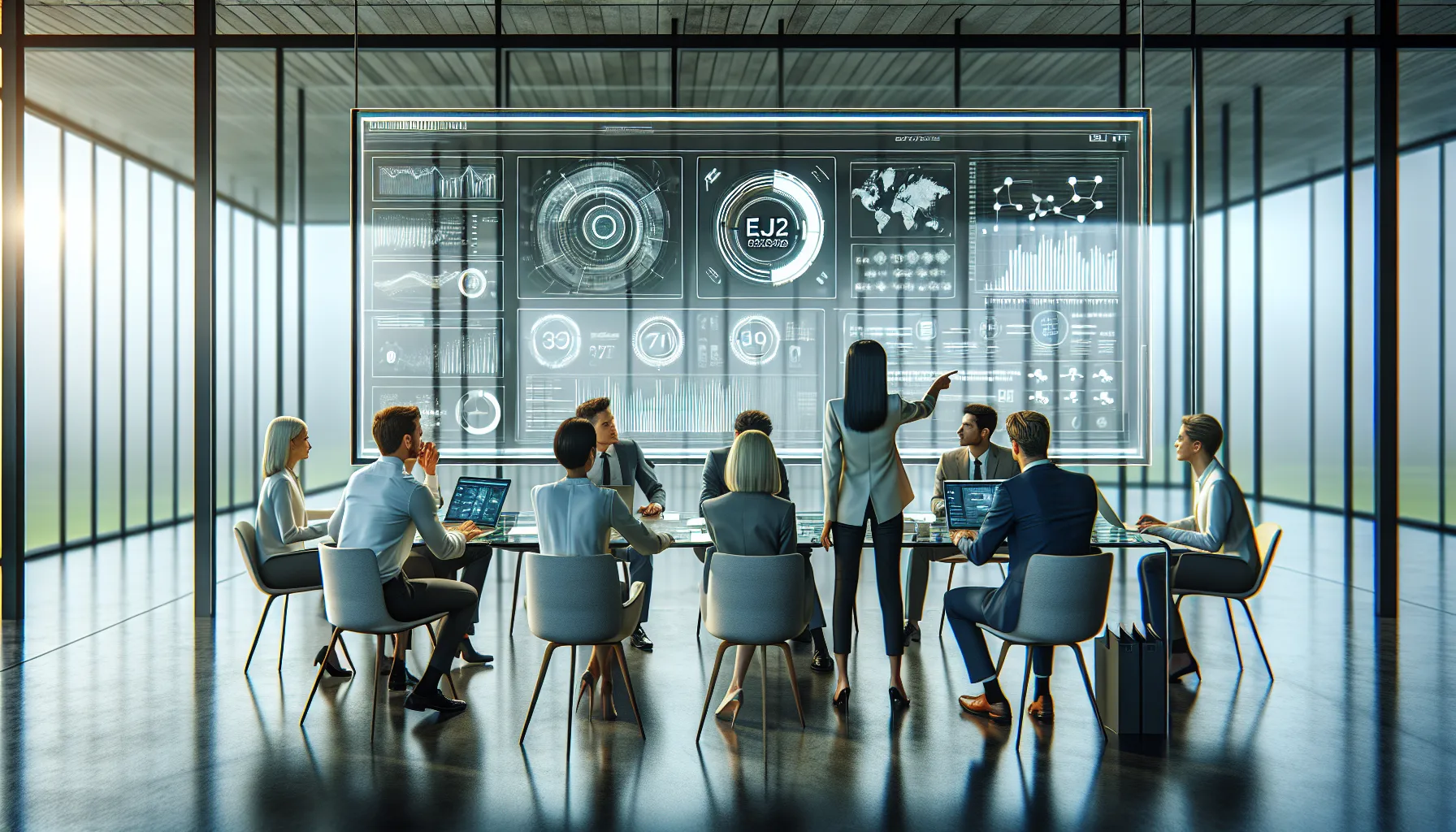diverse team collaborating on technology data management in a modern office.
