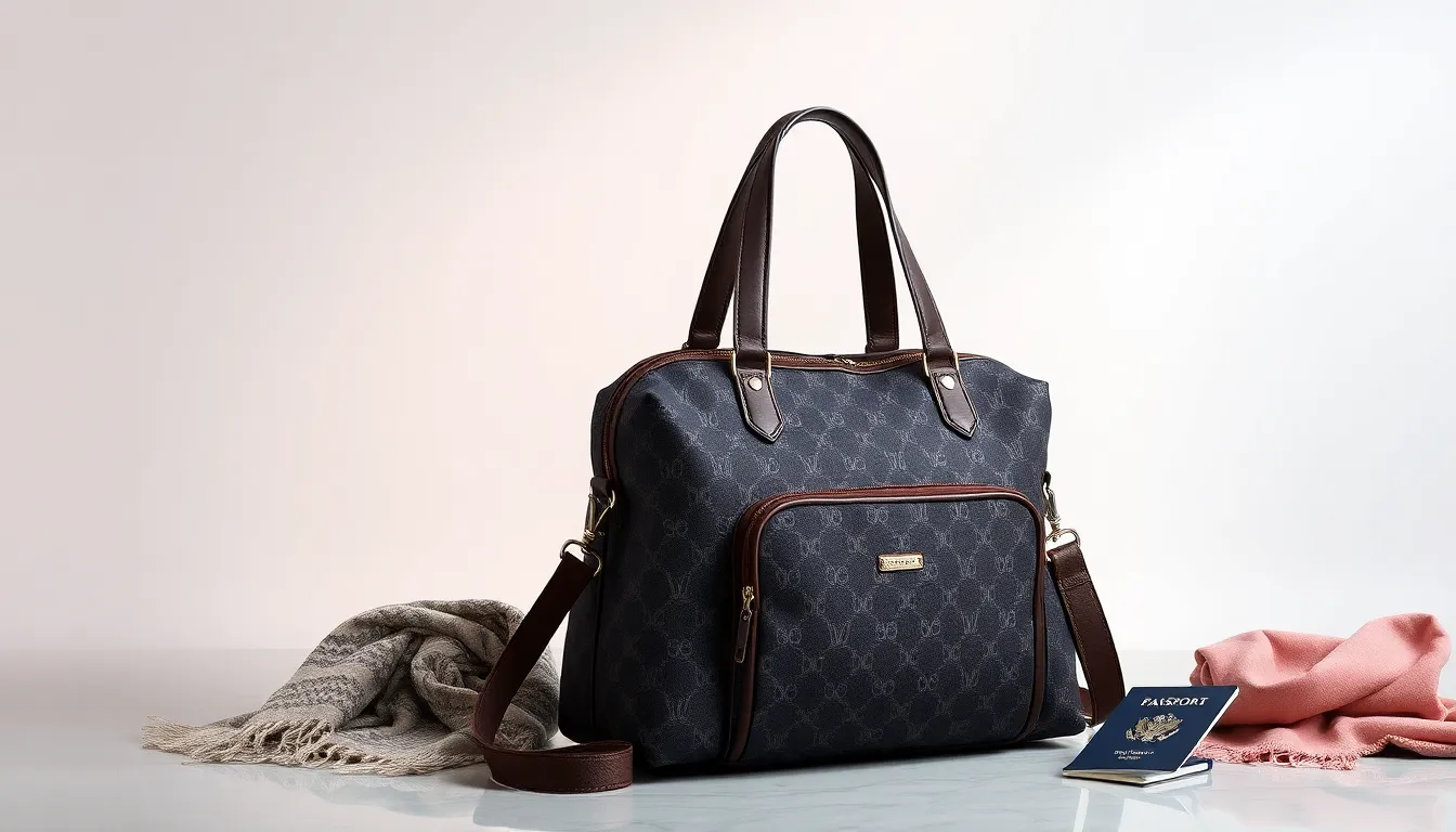 elegant women's travel bag in a modern setting.