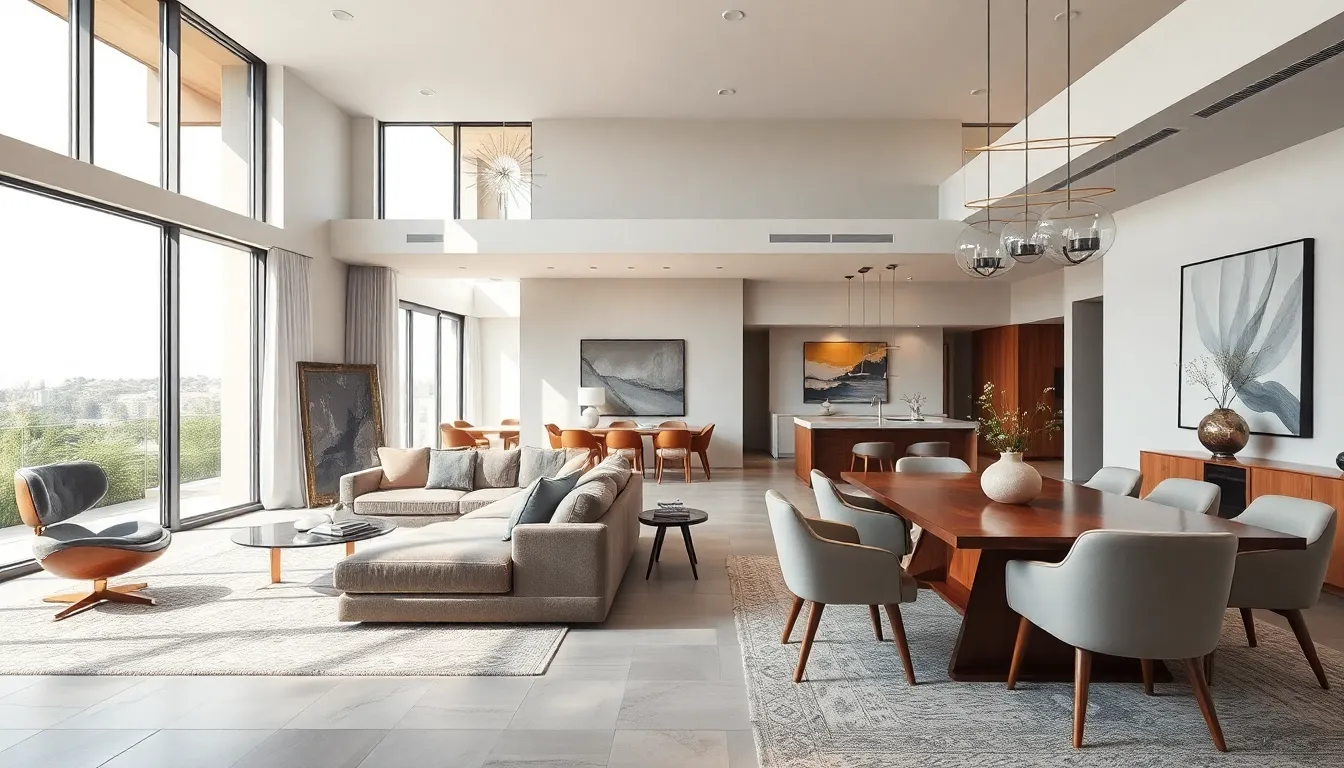 luxury living room showcasing modern interior design elements.