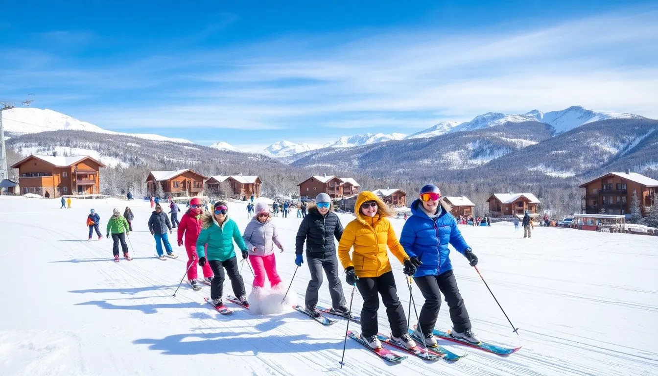 skiers enjoying the slopes at Sherbromont ski resort.