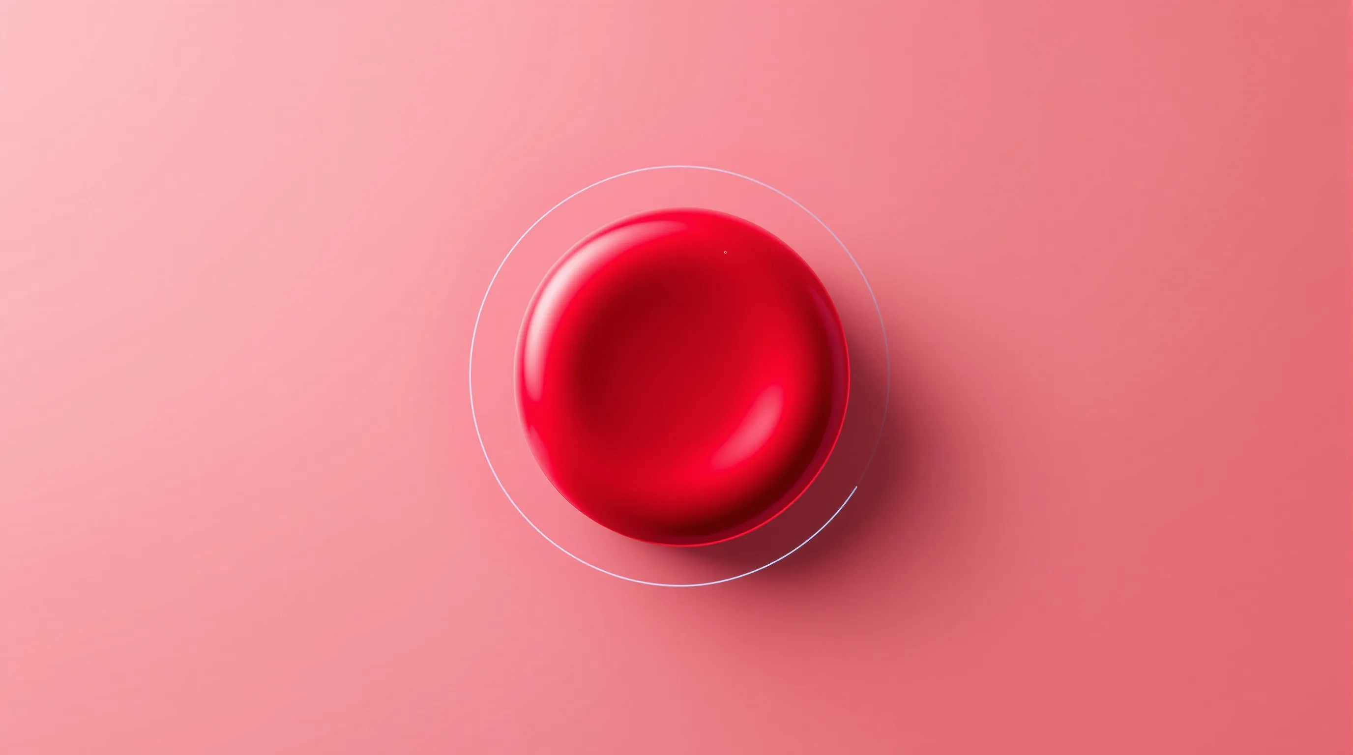 A simple red blood cell with a faint protective shield on white background.