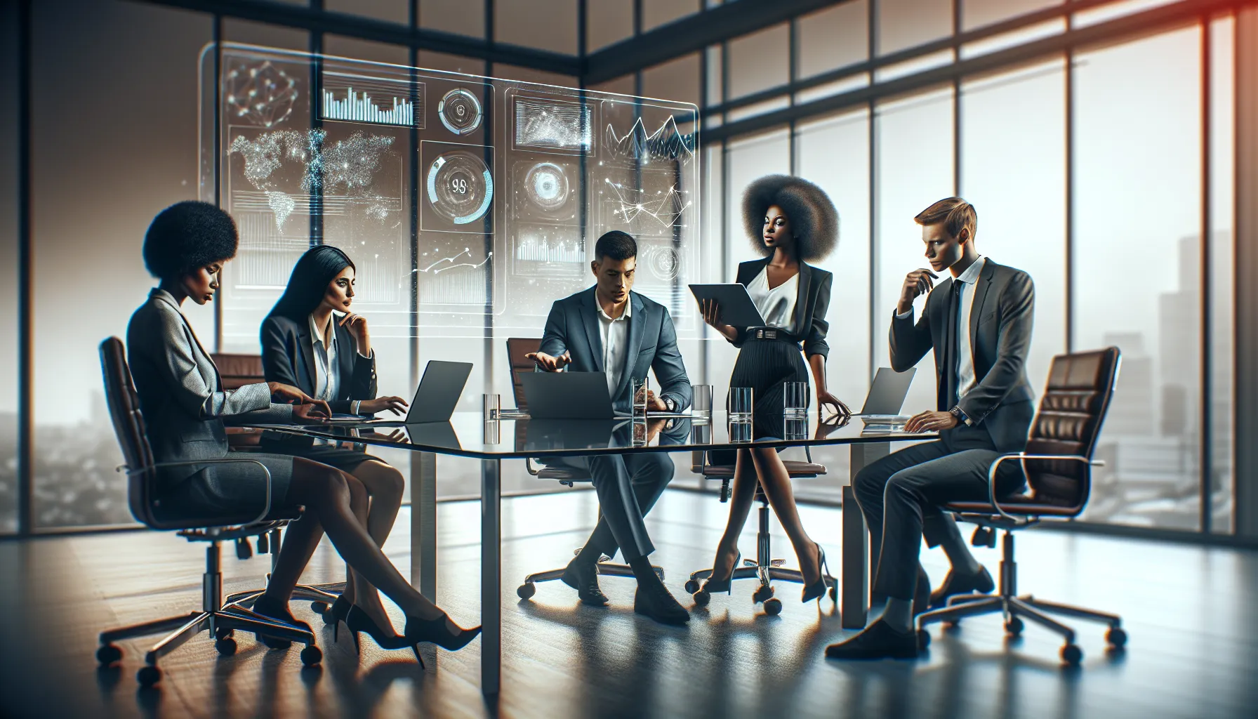 diverse team discussing potential phone scams in a modern office.